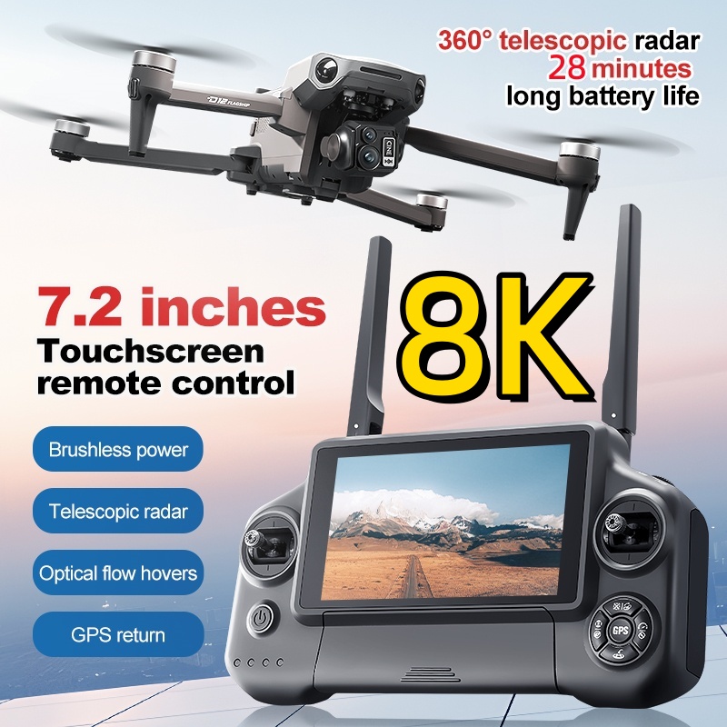 8K 3 Axis Gimbal Brushless 7.2 - Drone Controller Screen 评论和价格