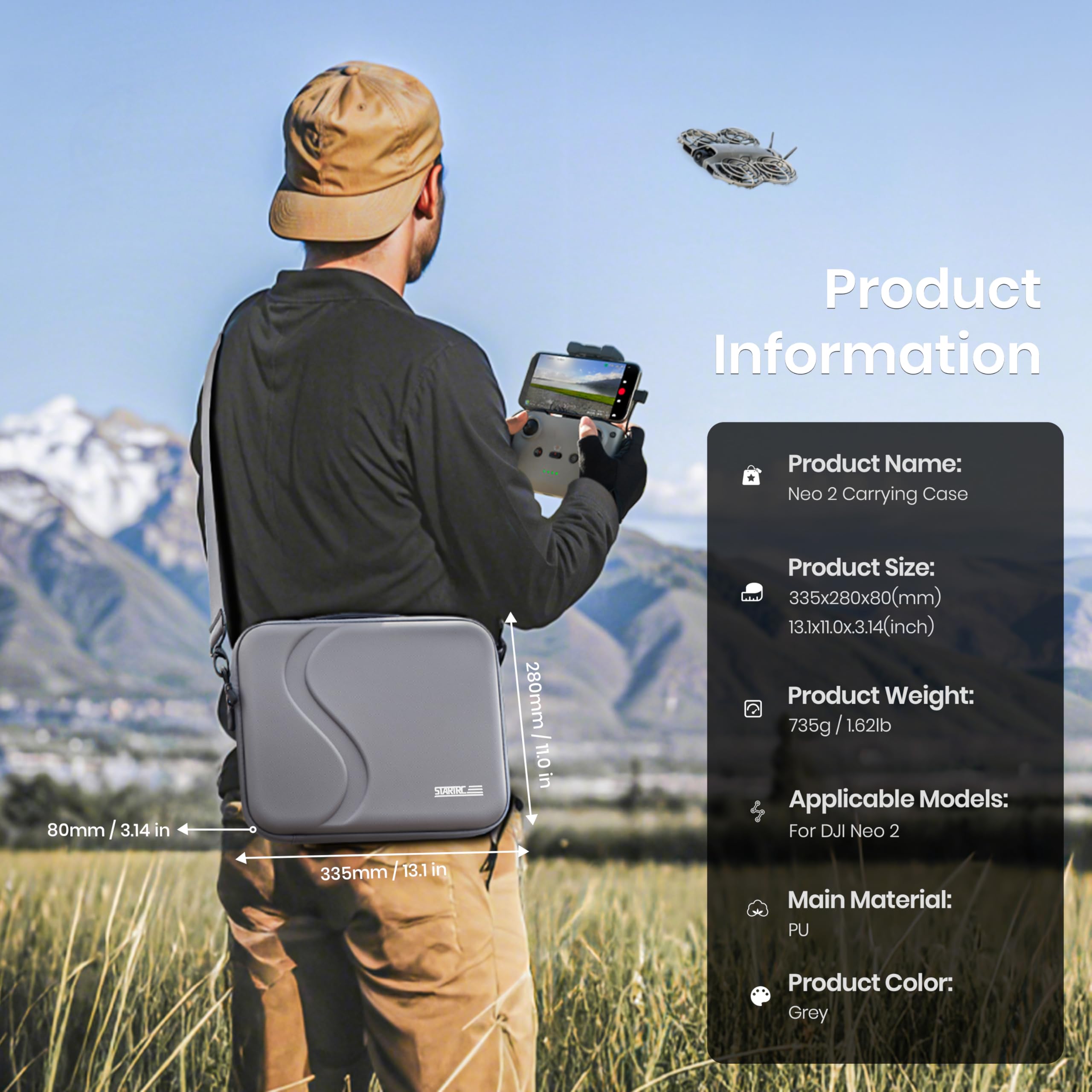 Carrying Case for DJI Neo 2 Ac - Drone Controller Hood 评论和价格